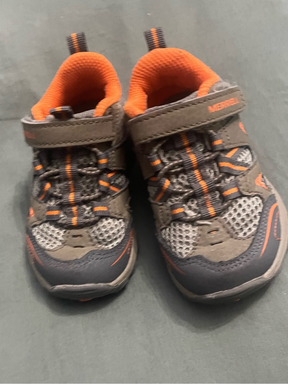 Merrell Baby Hiking Shoes 6M Tennis Orange and gray Sneakers